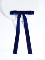 Vintage Velvet Black Ribbon Top Clip Hair Accessory