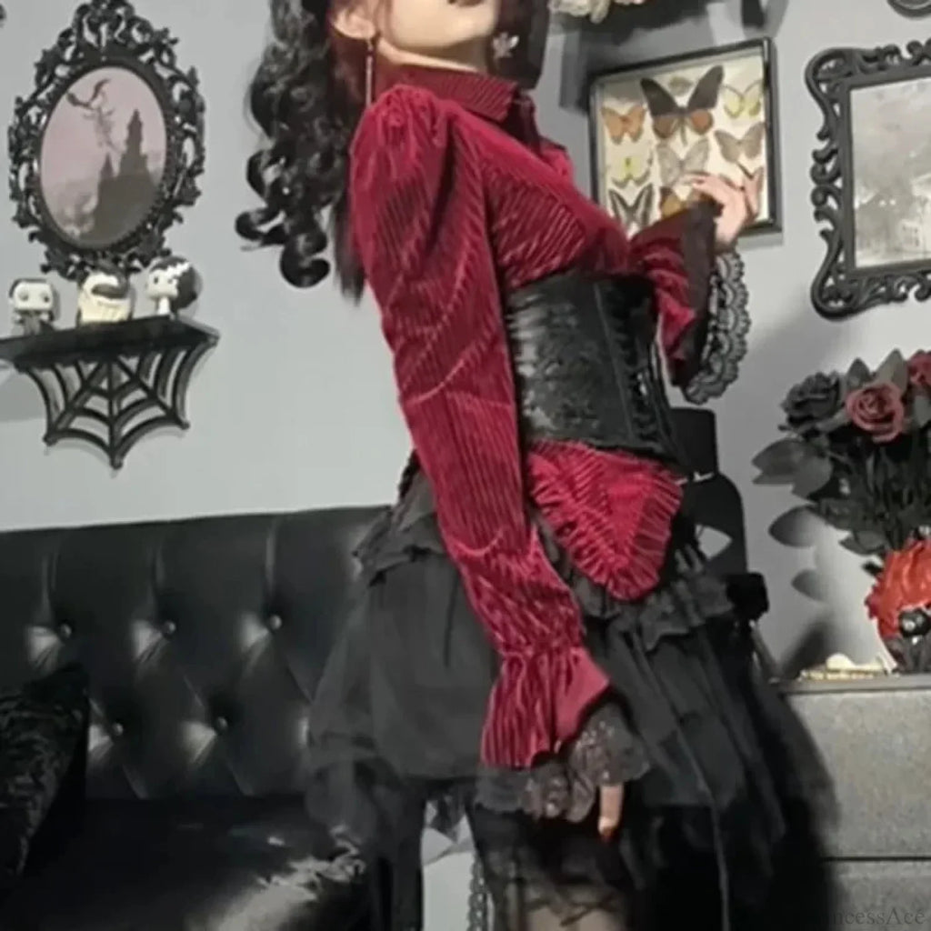 Vintage Victorian Folded Gothic Blouse