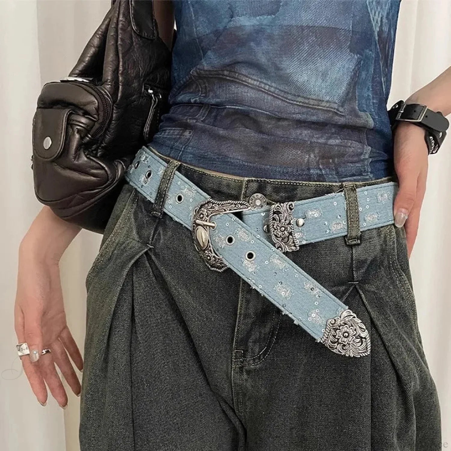Vintage Y2K Dark Jeans Strap