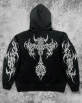 Vintage Y2K Graphic Gothic Zipper Hooded Sweatshirt