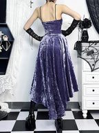 Violet Lace Cross Bodice Midi Dress