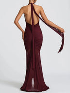 Viviana Halter Ruched Maxi Dress