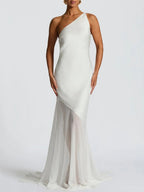 Vivienne One-Shoulder Mesh Maxi Dress
