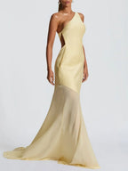 Vivienne One-Shoulder Mesh Maxi Dress