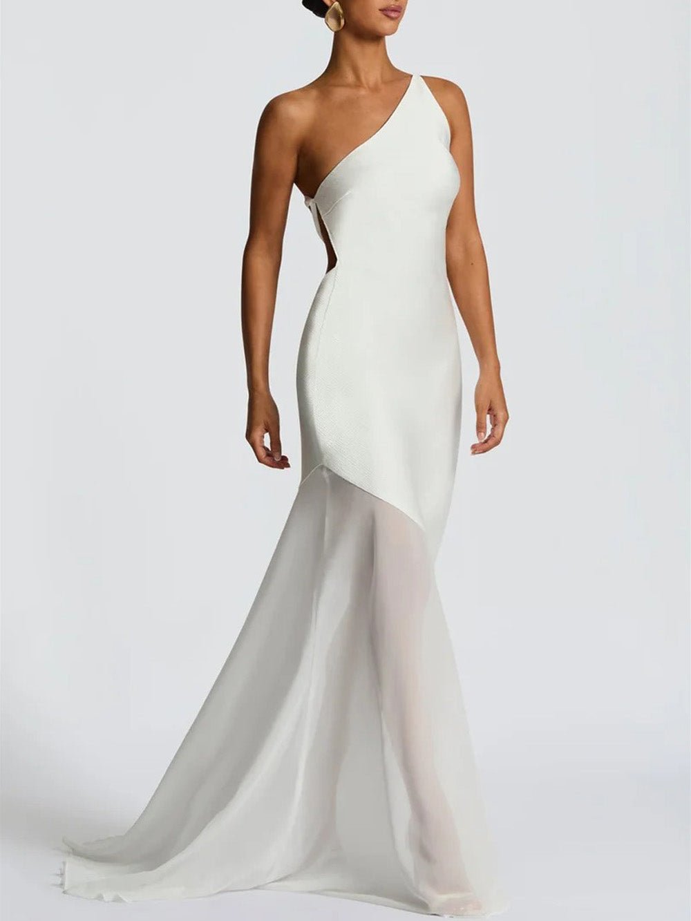 Vivienne One-Shoulder Mesh Maxi Dress