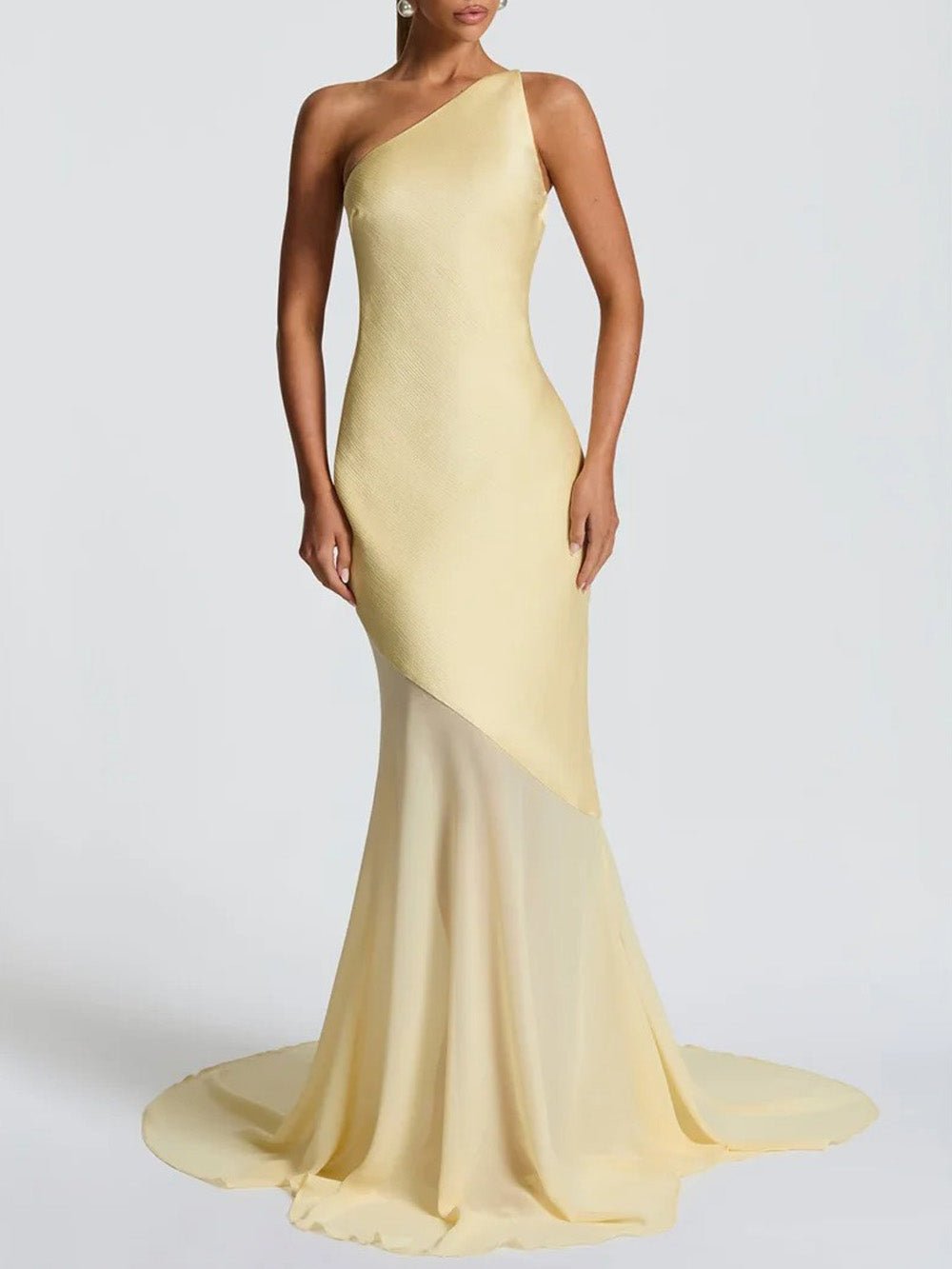 Vivienne One-Shoulder Mesh Maxi Dress