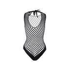 Sleeveless crewneck fishnet knotted bodysuit  | Festival Outfits Women