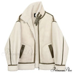 Warm Loose Leather Patchwork Jacket