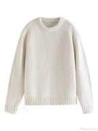 Warm Soft Waxy Round Neck Pullover Sweater