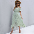 Eliana Timeless Vintage Style Floral Off Shoulder Dress Boutique Collection