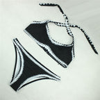 | Black and White Bandeau Bikini