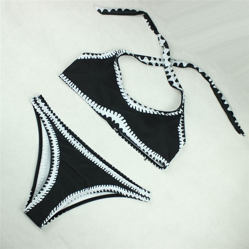 | Black and White Bandeau Bikini