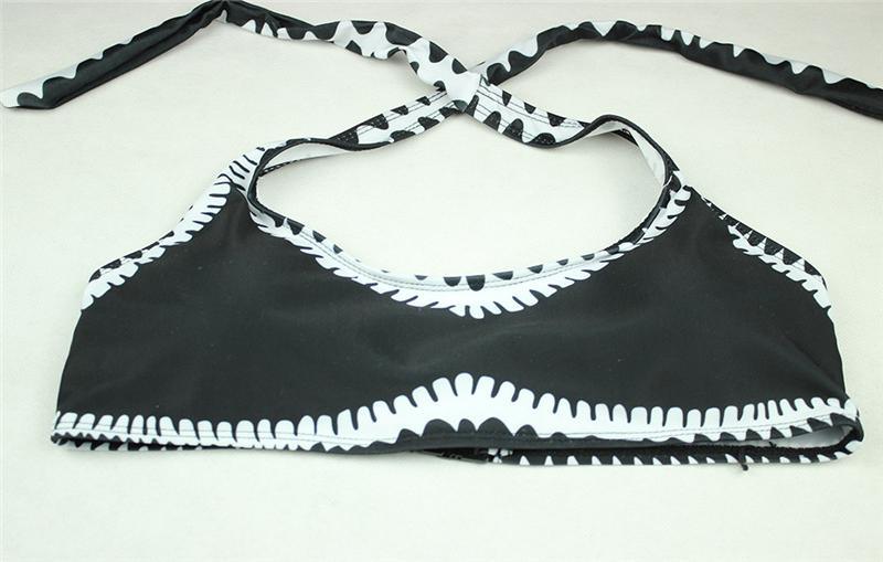 | Black and White Bandeau Bikini