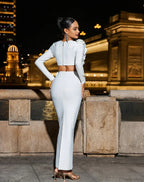 White Bandage Two-Piece Party Dress