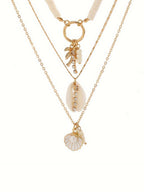 Layered Seashell Pendant Necklace for Beach Enthusiasts