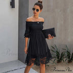 White Black Lace Dress