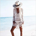 White Crochet Lace Bikini Boho Beach Cover up