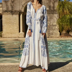 White Embroidered Cotton Maxi Dress