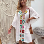 White Fringe Bikini Cover Up