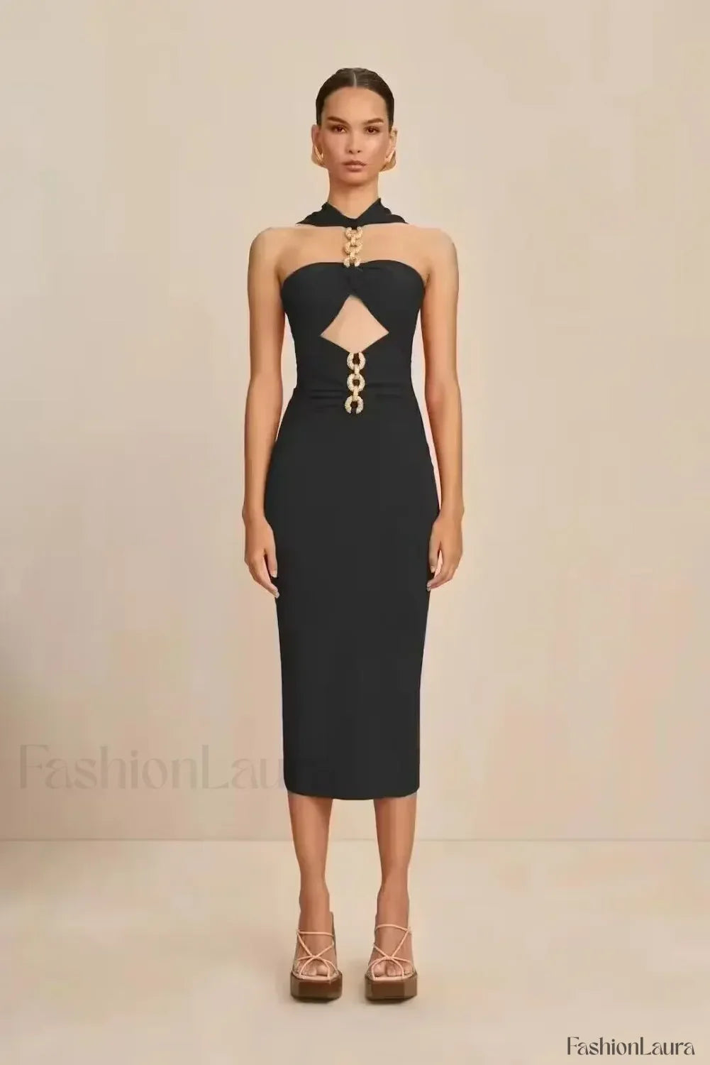 Halter Bandage Midi Dress