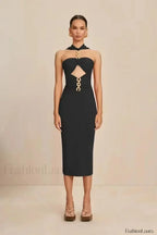 Halter Bandage Midi Dress