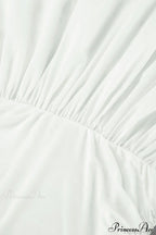 White Modal Strapless High Waist A Line Maxi Dress