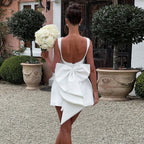White Pearl Backless Party Dress