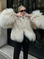 White Thicken Cropped Coat