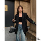 Wide Shoulder Casual Loose Classic Lady Chic Stylish Blazer