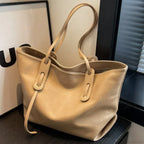 Winter Leather Tote Shoulder Bag for Women