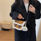 Winter Plush Small Square Crossbody Handbag