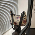 Winter Prints Crescent Cloth Crossbody