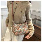 Winter Prints Crescent Cloth Crossbody