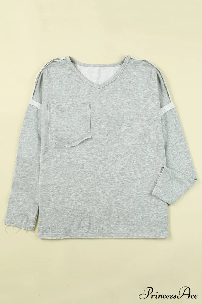 with - Arm Oversized Top Pockets Drop Gray
