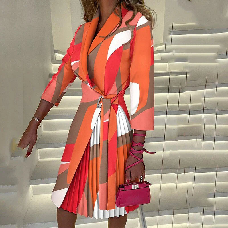 | Notched Collar Blazer Dress