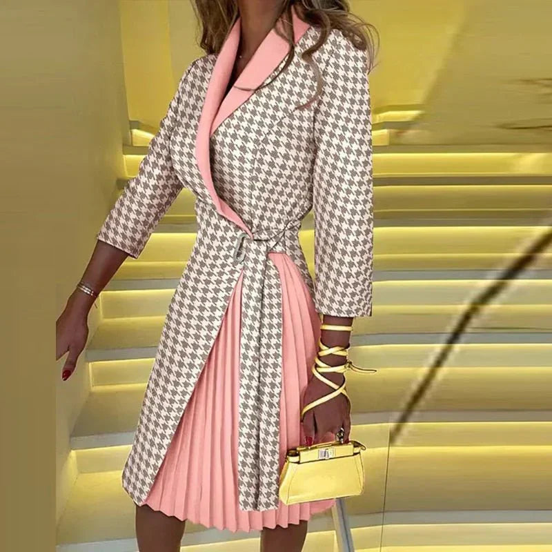 | Notched Collar Blazer Dress