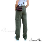 Women Denim Army Green Black Brown Solid Color Casual Fashion Chic Female Cool Girls Streetwear Jeans