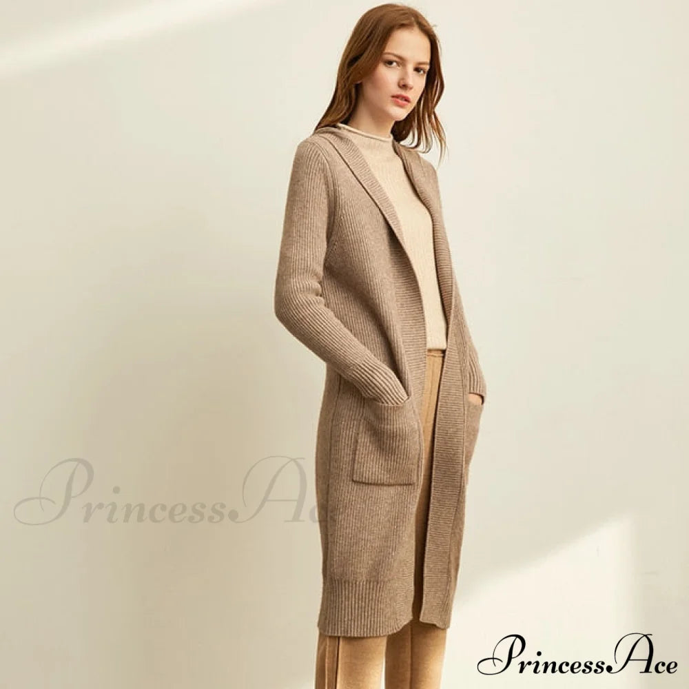 Women Fashion New Loose Hat Long Knitted Female Cardigan