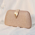 Women Leaf Design Clutch Bag Bling Chain Purse
