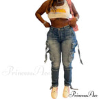 Women Long Cargo Pant Slim Fit Regular Y2K Casual Slim Fit Low Waist Splice Denim Trousers Zipper Summer Jeans