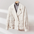 Women__ Down-Filled Wool Jacket with Lapel Collar