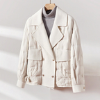 Women__ Down-Filled Wool Jacket with Lapel Collar