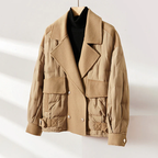 Women__ Down-Filled Wool Jacket with Lapel Collar