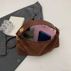 Women Suede Adjustable Crossbody Handbag