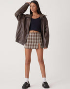 | Women’s Oversized Leather Bomber Jacket