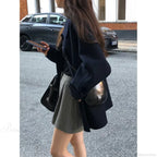 Wool Blends Vintage Korean Streetwear Overcoat