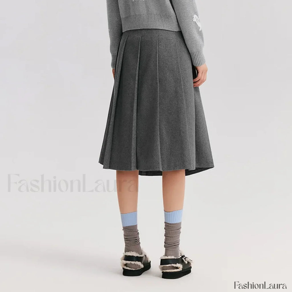 Woolen A-line Versatile Skirt