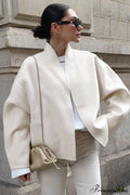 Woolen V-Neck Short Loose Chillax Coat