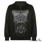 Y2K Butterfly Print Hoodies