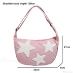 Y2K Canvas Messenger Crossbody Shoulder Bag